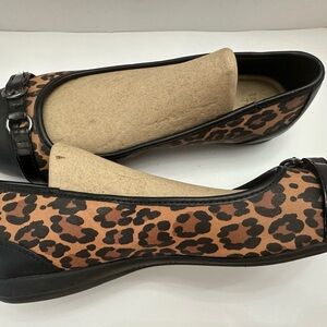 Time and Tru Leopard Print Flats with Black Trim